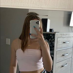 pink american eagle tube top